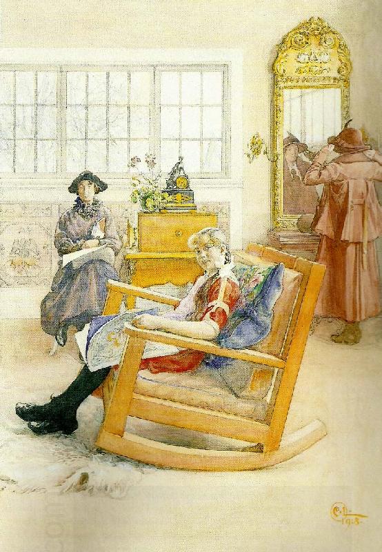 Carl Larsson de tre-hattprovningen oil painting picture